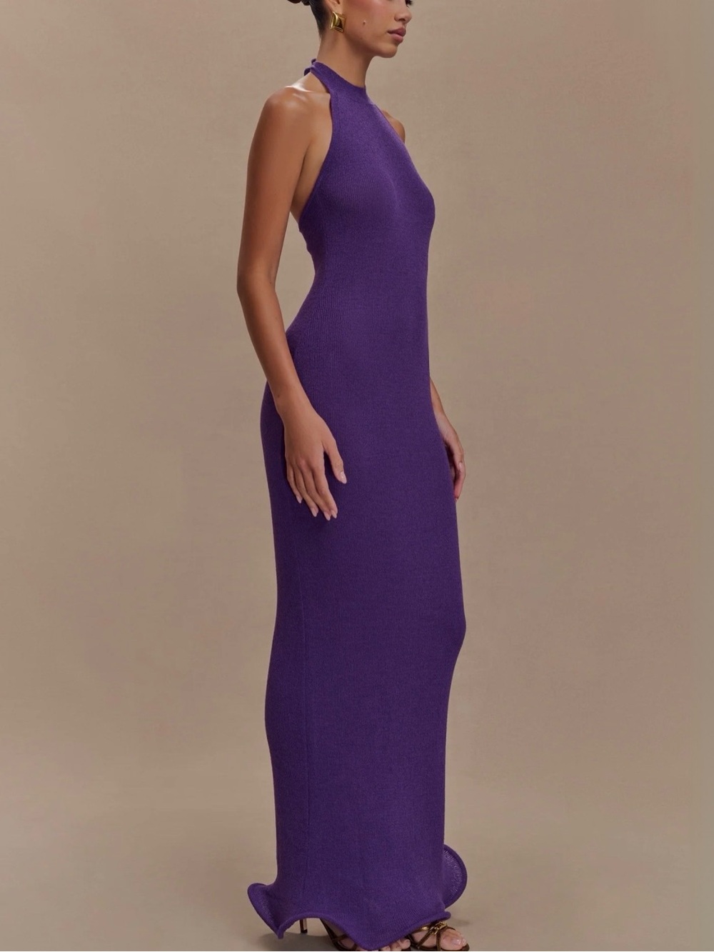 Melodie
Halter Knit Maxi Dress - Purple